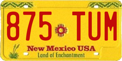 NM license plate 875TUM