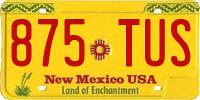 NM license plate 875TUS