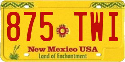 NM license plate 875TWI