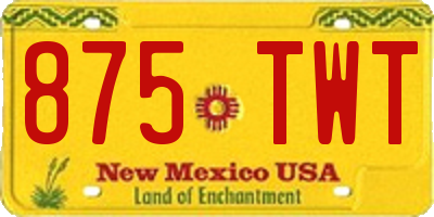 NM license plate 875TWT