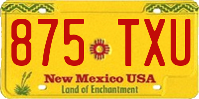 NM license plate 875TXU