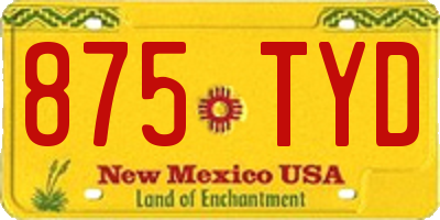 NM license plate 875TYD