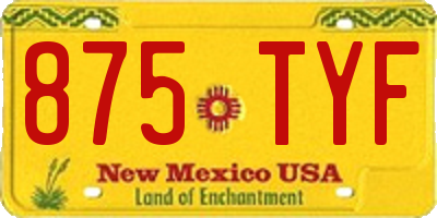 NM license plate 875TYF