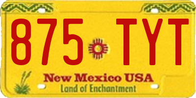 NM license plate 875TYT