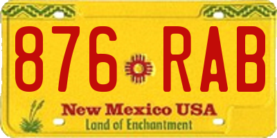 NM license plate 876RAB