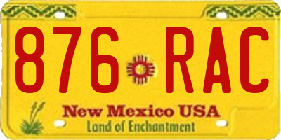 NM license plate 876RAC