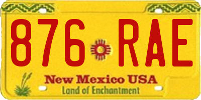 NM license plate 876RAE