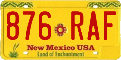 NM license plate 876RAF