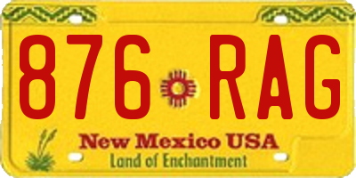 NM license plate 876RAG