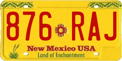 NM license plate 876RAJ