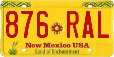 NM license plate 876RAL