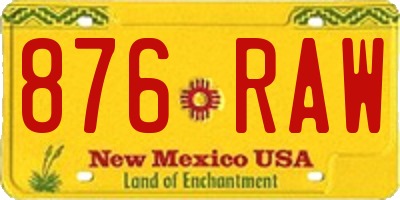 NM license plate 876RAW