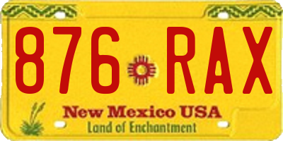 NM license plate 876RAX
