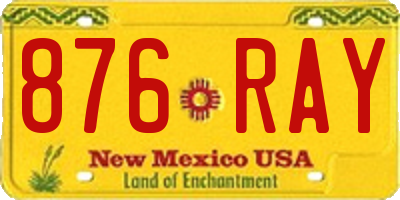 NM license plate 876RAY
