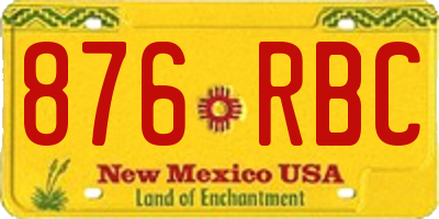NM license plate 876RBC