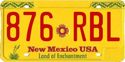 NM license plate 876RBL