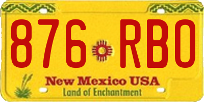 NM license plate 876RBO