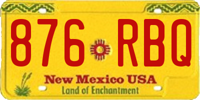 NM license plate 876RBQ