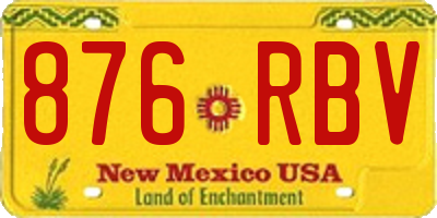 NM license plate 876RBV
