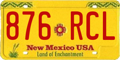 NM license plate 876RCL