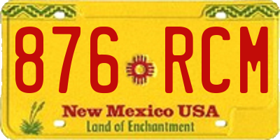 NM license plate 876RCM