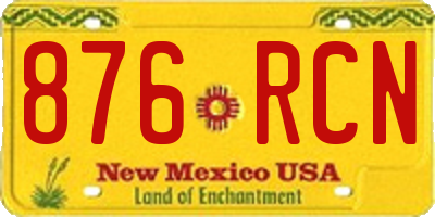 NM license plate 876RCN