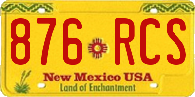 NM license plate 876RCS