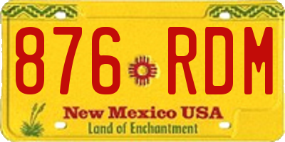 NM license plate 876RDM