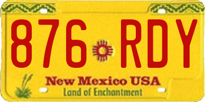 NM license plate 876RDY