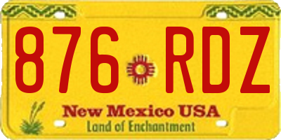NM license plate 876RDZ