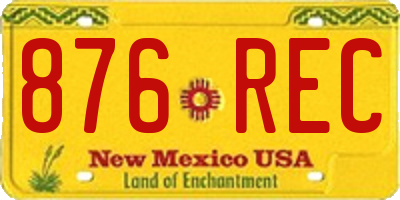 NM license plate 876REC