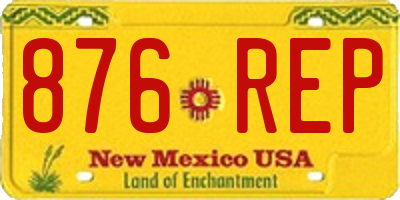 NM license plate 876REP