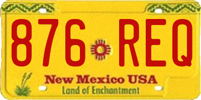 NM license plate 876REQ