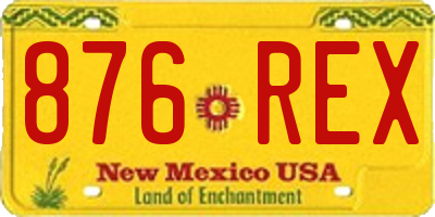 NM license plate 876REX