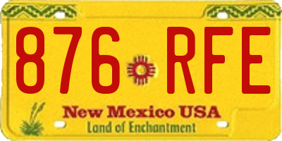 NM license plate 876RFE