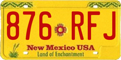 NM license plate 876RFJ