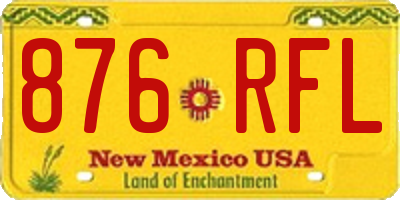 NM license plate 876RFL