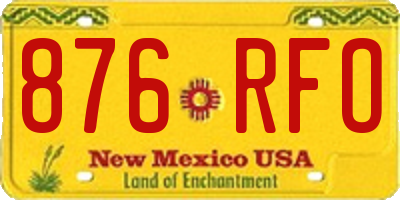 NM license plate 876RFO