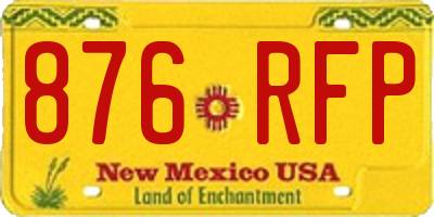 NM license plate 876RFP