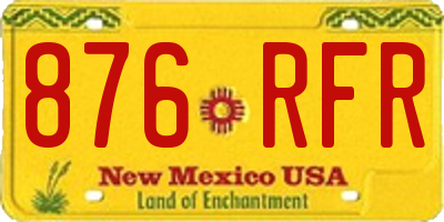 NM license plate 876RFR