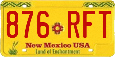 NM license plate 876RFT