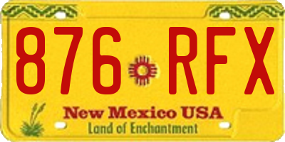 NM license plate 876RFX