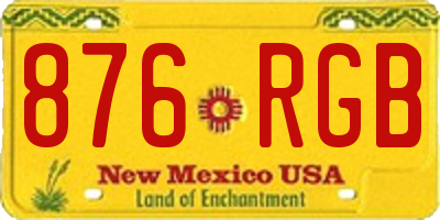 NM license plate 876RGB