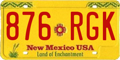 NM license plate 876RGK