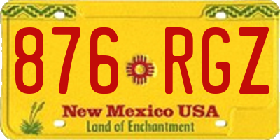 NM license plate 876RGZ