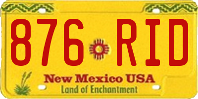 NM license plate 876RID