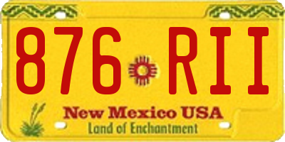 NM license plate 876RII