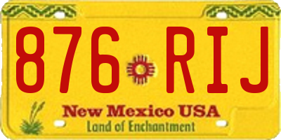 NM license plate 876RIJ