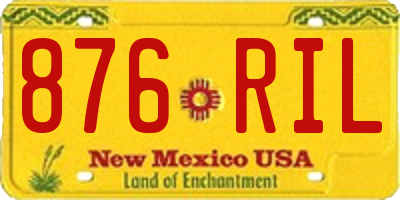 NM license plate 876RIL