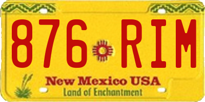 NM license plate 876RIM